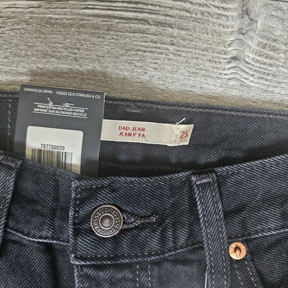 Levi's Black Dad Denim Jeans Size 25x30 - Picture 5 of 13